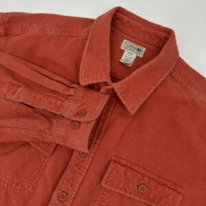 L.L.Bean Shirt Mens 2XL Rust Orange Chamois Heavyweight Button Front‎ Flannel
